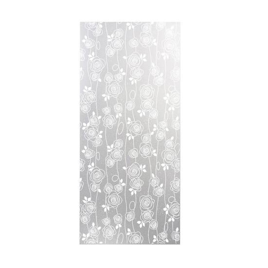

Floral Window Privacy Film Waterproof Frosted Static Cling Non-Adhesive Glass Door Privacy Film for Bathroom Bedroom Kitchen A