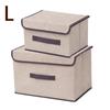 Linen-Like Fabric Storage Box Foldable Storage Box For Books And Toys Dustproof Storage Box With Lid