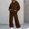 Women's Unisex Loose Fit Color Athletic Hoodie and Wide Leg Sweatpants Set