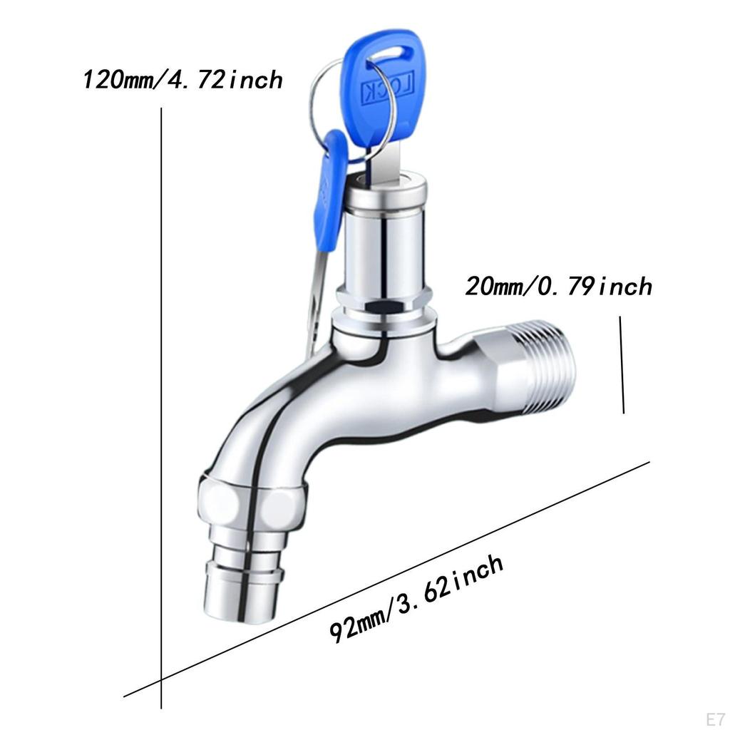 Garden Tap Lockable Faucet with Key, , Replacement, Water Outdoor for Workshop, Public
