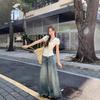 Academy Shawl Fake Two-piece Short-Sleeve T-Shirt Women's Navy Collar Slim and Skinny Summer Chic Beautiful Shirt Top