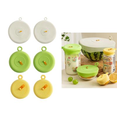 2 Pack Flexible Lid Covers Reliable Food Storage Silicone Cover Versatile Food Wrap Container Stretchable Top Cover