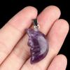 1Pc, Reiki Healing Crystal Carved Moon Face Ornament Decoration, Mini Natural Stone Quartz Gemstone Home Decor Jewelry, Halloween Gifts 26×15mm