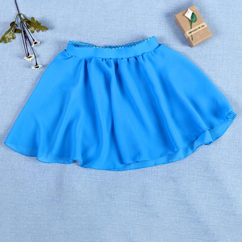 1Pc Flared Skirt Elegant Girls Kids Dancewear Mini Solid Color Chiffon Ballet Dance