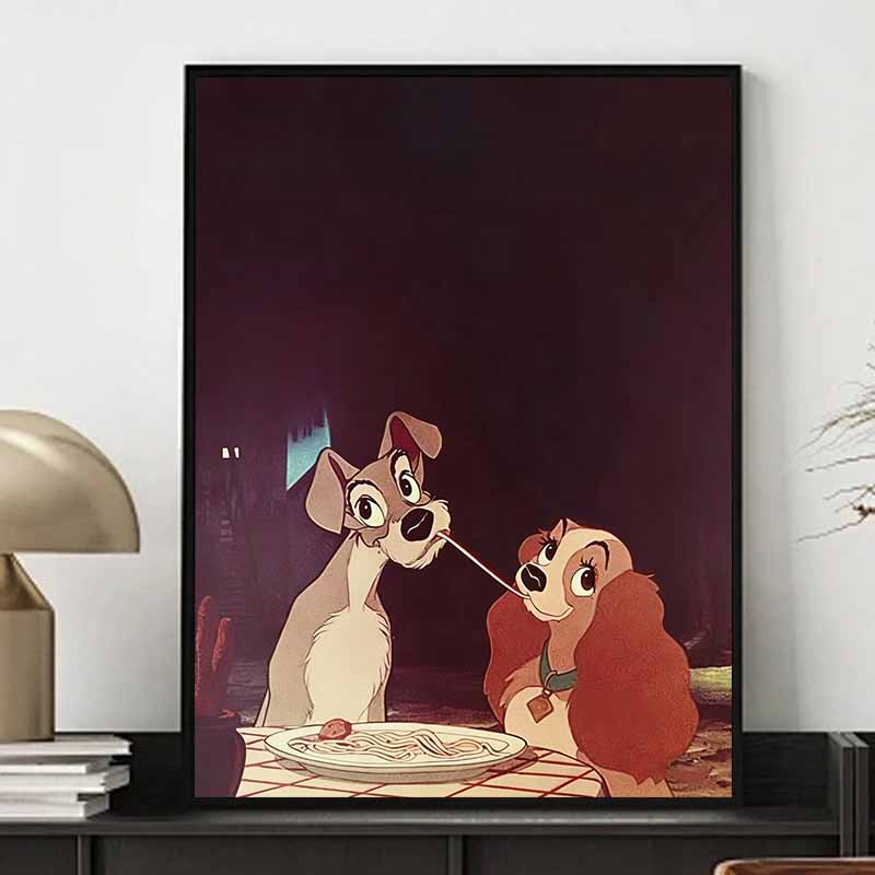 Disney Diamond Painting 5D Lady and The Tramp Pasta Scene Illustration Cartoon Movie Cross Stitch Embroidery Handmade Gift Home Decoration