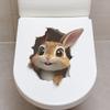 Creative Hole Cute Rabbit Toilet Sticker Bathroom Toilet Beautification Decorative Wall Sticker Customizable