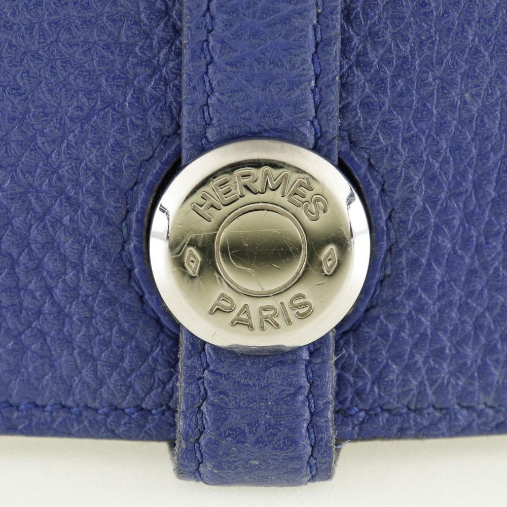 Hermes Dogon GM Purse Blue Togo Unisex Used