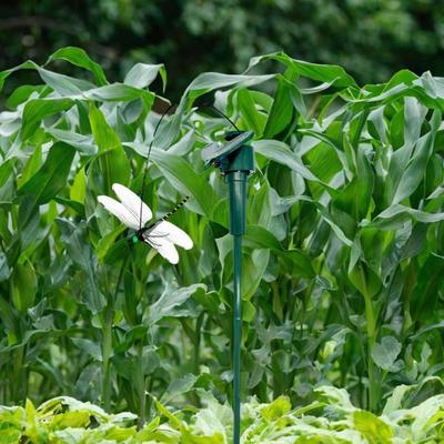 Solar Battery Powered Flying Dragonfly Rotatable for Flowers Decor