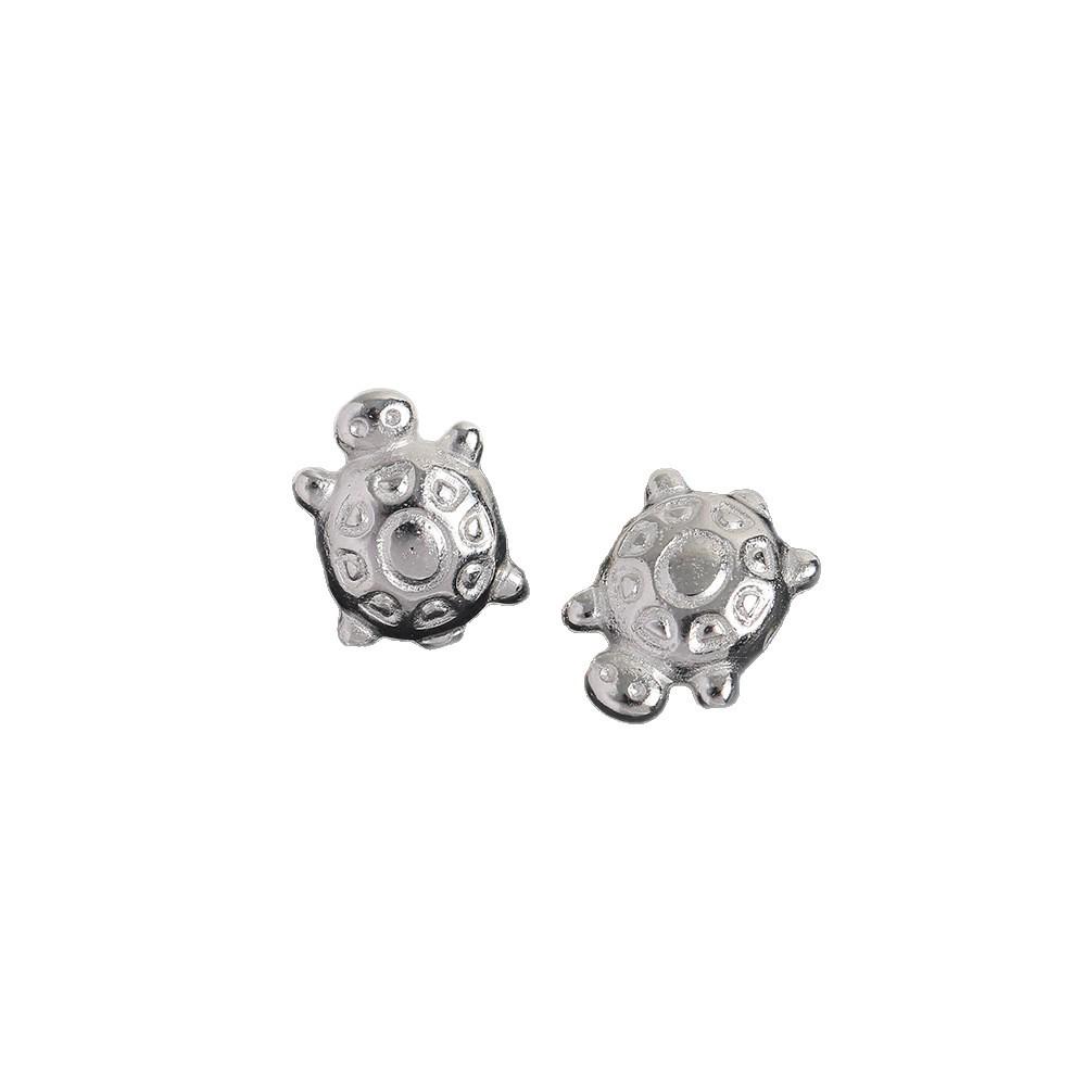 Creative Cute Acrylic Silver-Plated Turtle Beads for DIY Jewelry Making - Earrings, Bracelets, Necklaces.