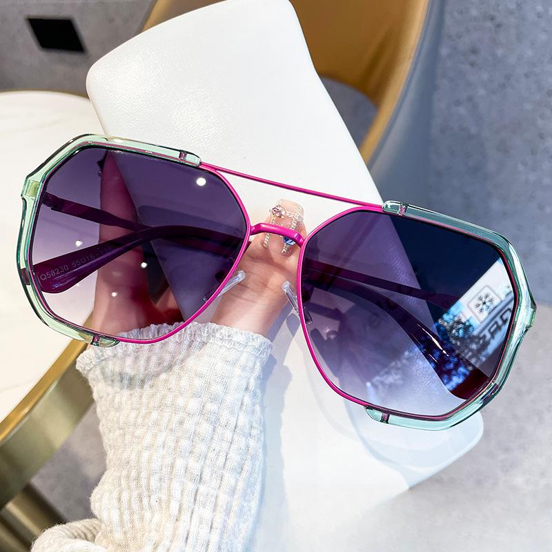 

Многоугольные солнцезащитные очки в большой оправе для мужчин, женщин и тенденций европейской моды Интернет-Солнцезащитные очки знаменитостей с УФ-защитой