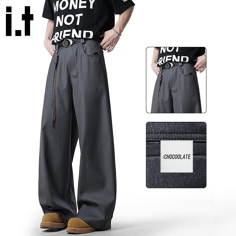 :CHOCOOLATEIT Men s Summer Loose Straight Wide-Leg Casual Pants S