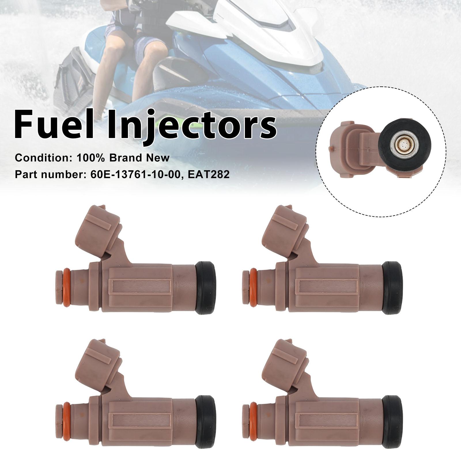 4PC EAT282 Fuel Injectors 60E-13761-10-00 For Yamaha PWC FX SX AR VX