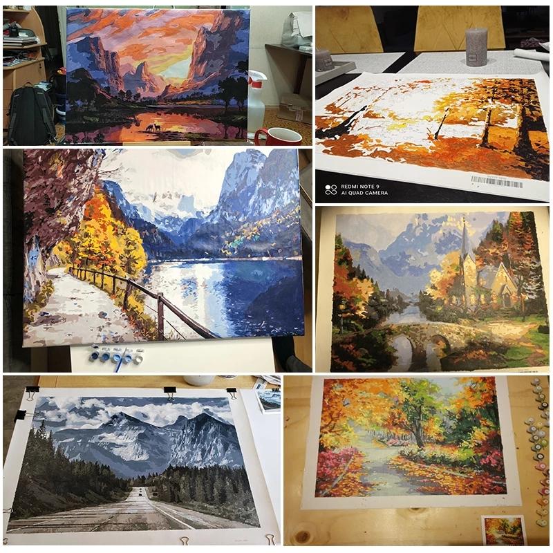 Buy 40x50cm Painting By Number for Adults Landscape Modern Picture By Numbers Acrylic Paint on