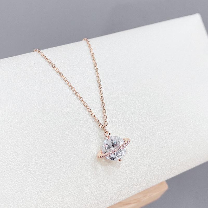 Necklaces for Women Korean Fashion Sexy Female Clavicle Chain Jewelry Saturn Planet Chain