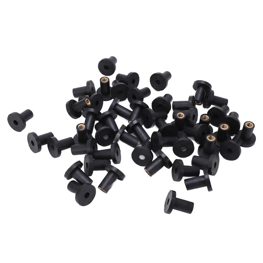 50PCS Brass Thread Insert Rubber Well Nut Fasteners Windscreen Mounting Nuts Bolt Hole Sealing