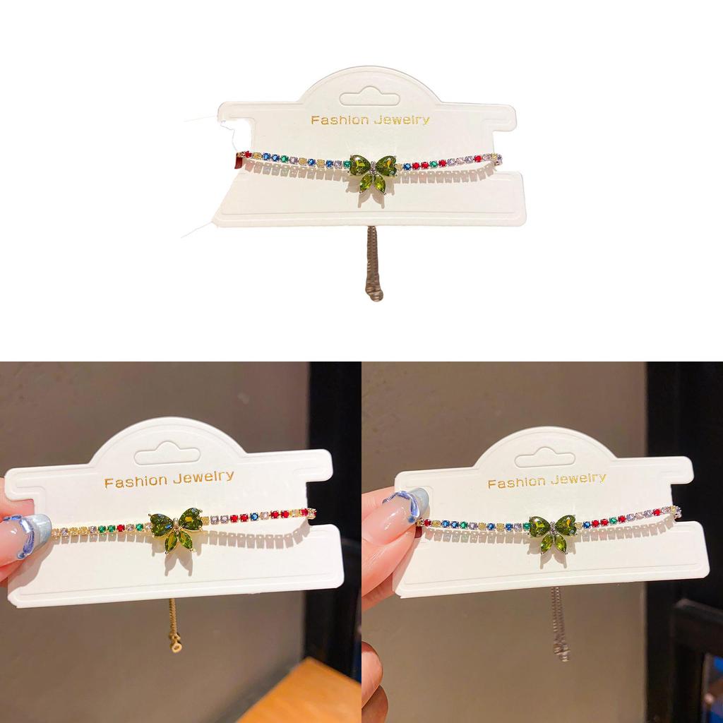 Korean Style Cubic Zirconia Butterfly Cuff Bracelet For Women Fashion Summer Accessory