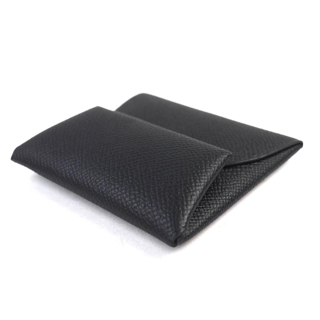 Pristine HERMES Coin case Bastia Coin Pocket black Epsom Leather Women Used