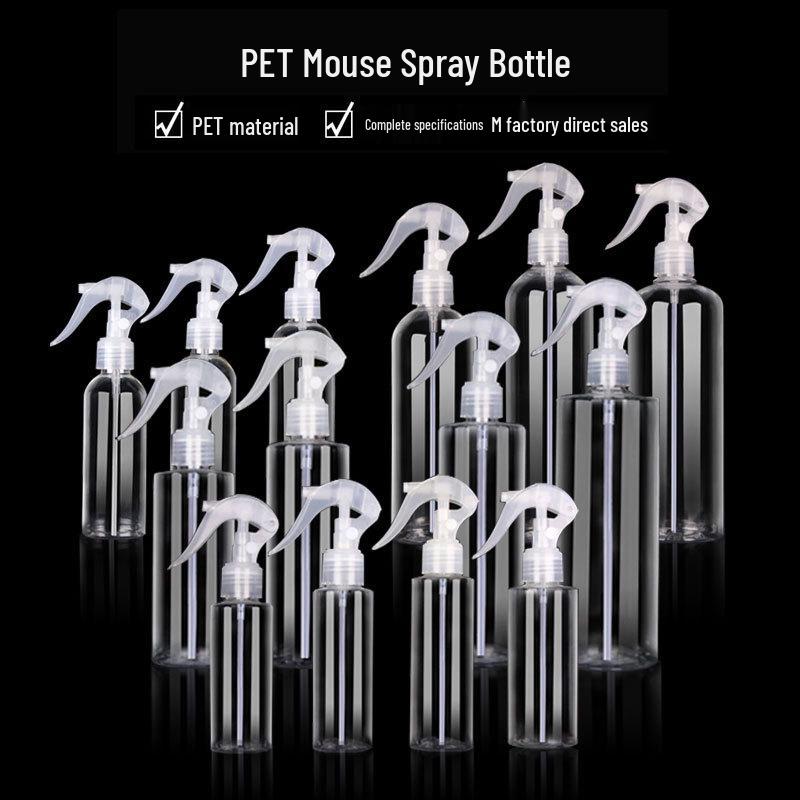 Little Mouse Fine Mist Spray Bottles - 100ml  500ml, Flat Shoulder for Alcohol  Dilution 120ml Flat Shoulder + Clear Mouse Head