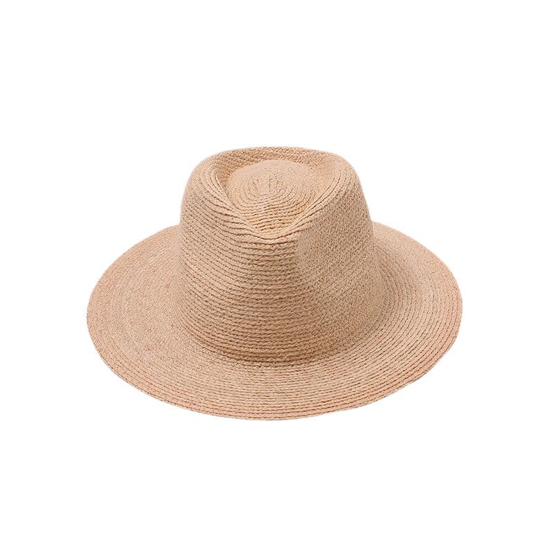 French Haute Simple Breathable Knitted Straw Hat Men's and Women's British Classic Fashion Versatile Jazz Style Panama Top Hat