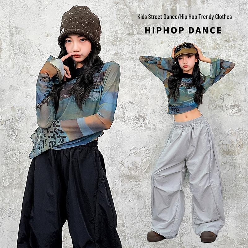 Trendig Street Dance Hip Hop Hoodie-set för Barn – Coolt Uppträdande-outfit för Pojkar & Flickor