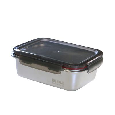 Nonoji Storage Container Stainless Steel Microwave-safe Stainless Steel Magic Container M 1300ml Oven Freezer Dishwasher Safe Gray