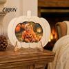 Ferienparty Dekoration Holz Kürbis Foto Rahmen, Halloween Thanksgiving DIY Bemalbar Bastelartikel für Kinder, Leerer Wohnkultur Holz Bilderhalter,
