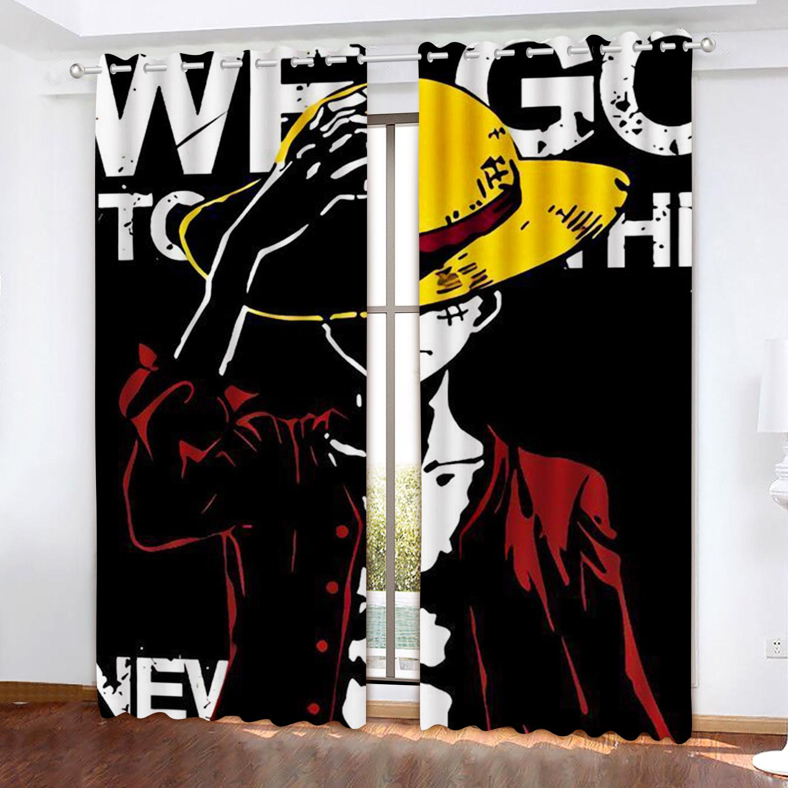 

Блекаут штора Monkey D Luffy, One Piece, Поліестер, Анімована, Підходить для спальні, дитячої, дорослої, прикраса кімнати, подарунки 150x166cm&Grommet Top