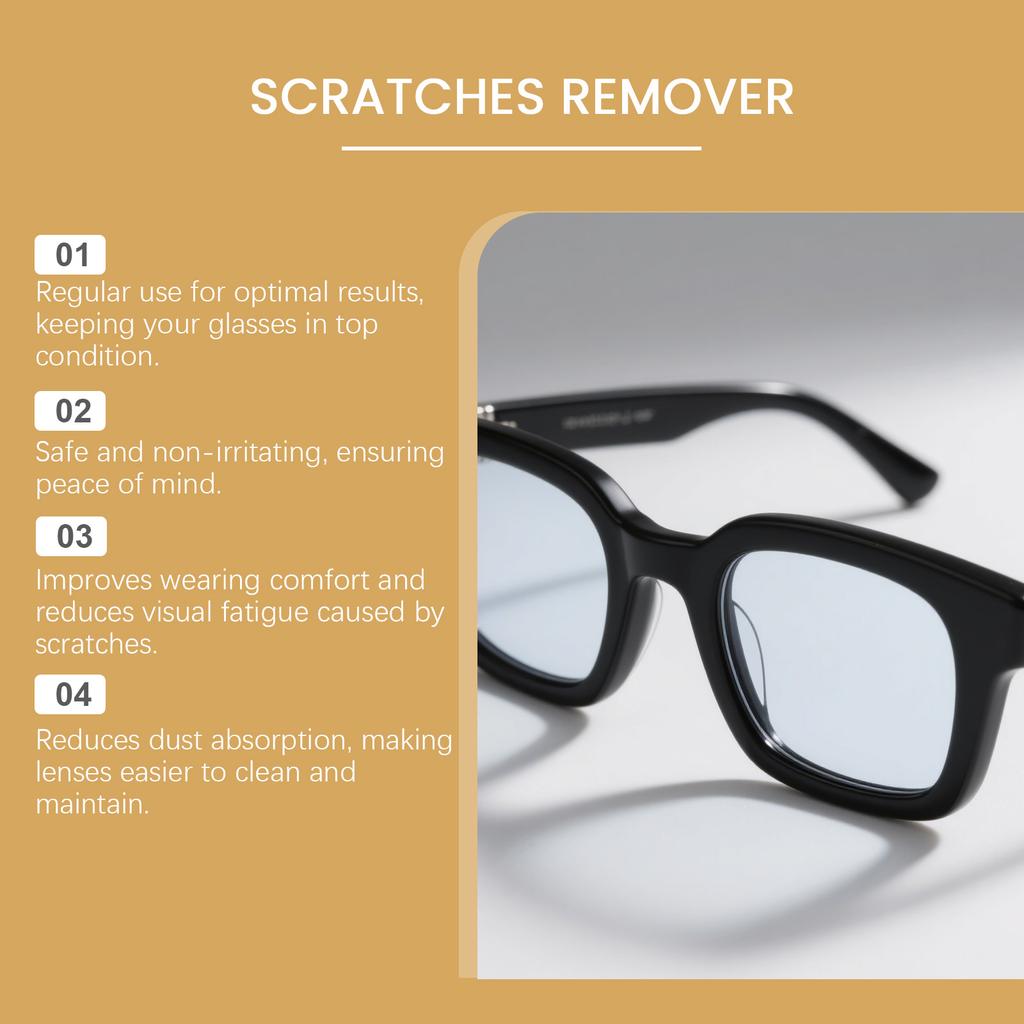 The Scratch Remover For Glasses Is A Gentle Polishing Care Resin Glass That Reduces Minor Scratches And Is Safe Without Damaging,30ML