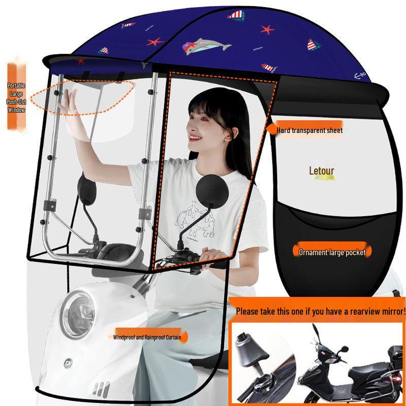 Förtjockat regntätt tak för elfordon, carport, motorcykel och trehjuling