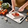 Stainless Steel Cutting Board Double Sided Chopping Board for Kitchen Scratch Resistant Anti-Slip Silicone Edges Kitchen Gadget
