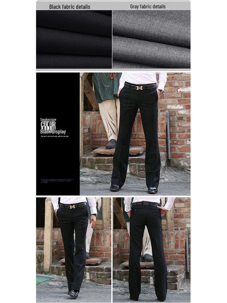 Original Design Korean Casual Flare Pants, Wrinkle-Free, Wide-Leg Suit Style for Young Men
