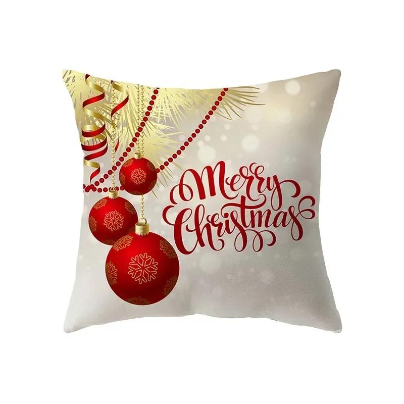 

Счастливого Рождества Санта Клаус Лось Принт Узор Наволочка Домашнее Украшение Гостиная Диван Квадратная Подушка 66x66cm