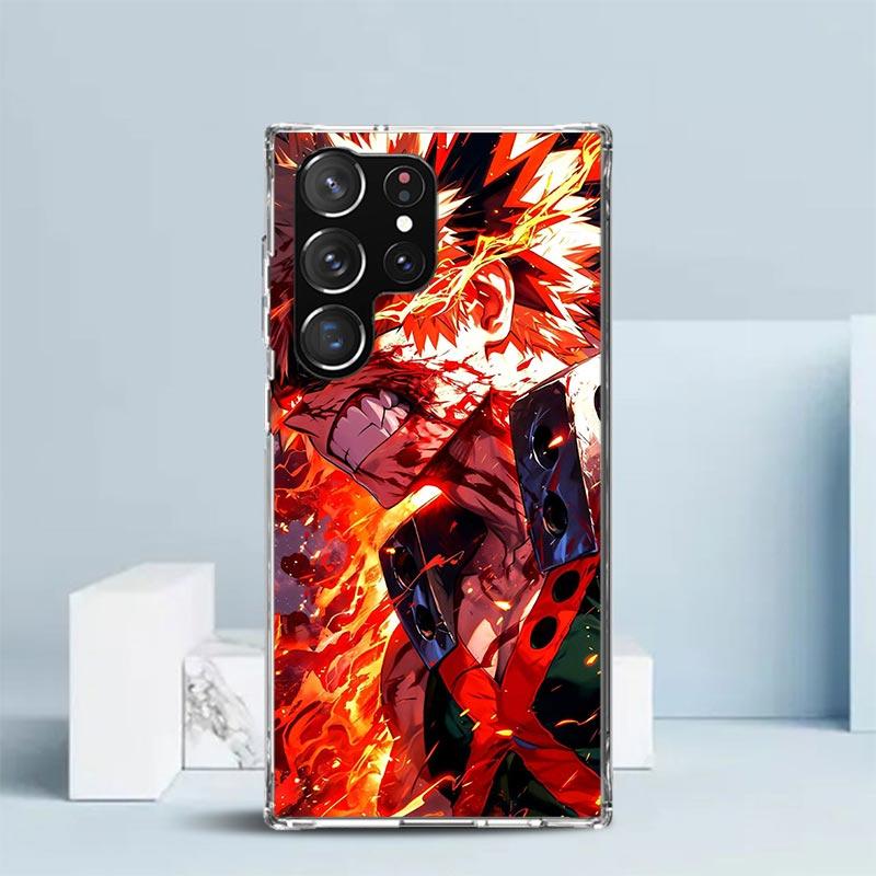 Bakugou Katsuki MHA My Hero Phone Case For Samsung Galaxy S24 S25 Edge S26 Ultra S22 S23 Plus S21 + S20 FE Soft TPU Back Cover G