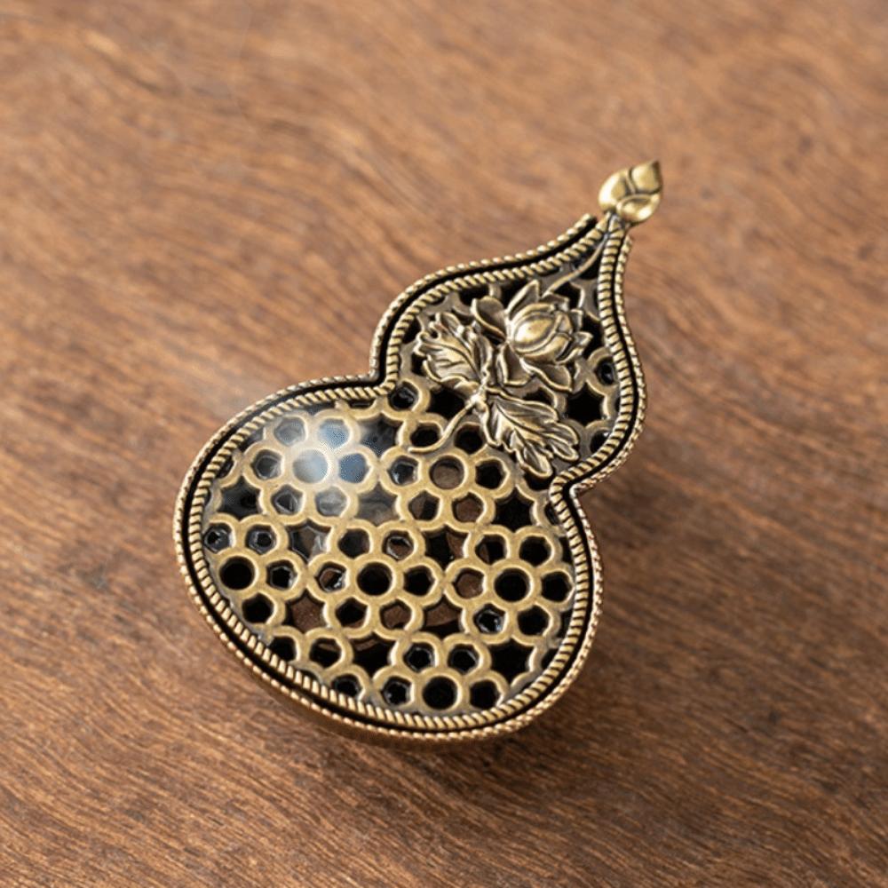 

Metal Construction Incense Burner Brass Material Aromatherapy Holder Home Decor D