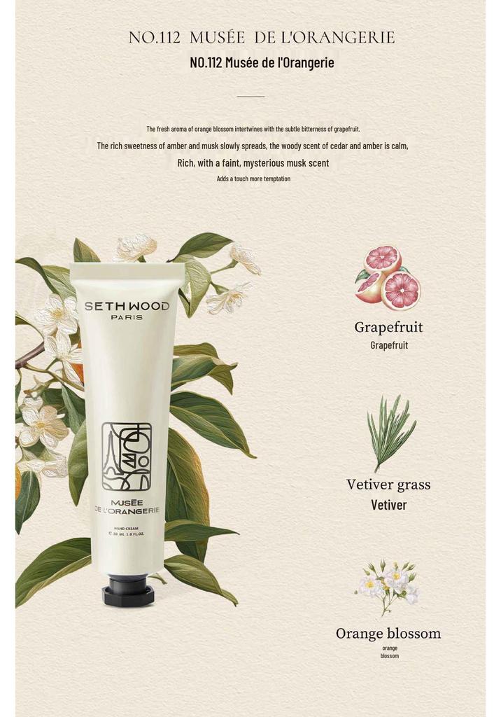 Sethwood Franța Cremă de Mâini Pământie Lemnoasă: Hidratant, Non-Uleios, Revigorant, Parfum cu Persistență Lungă, Cutie Cadou.