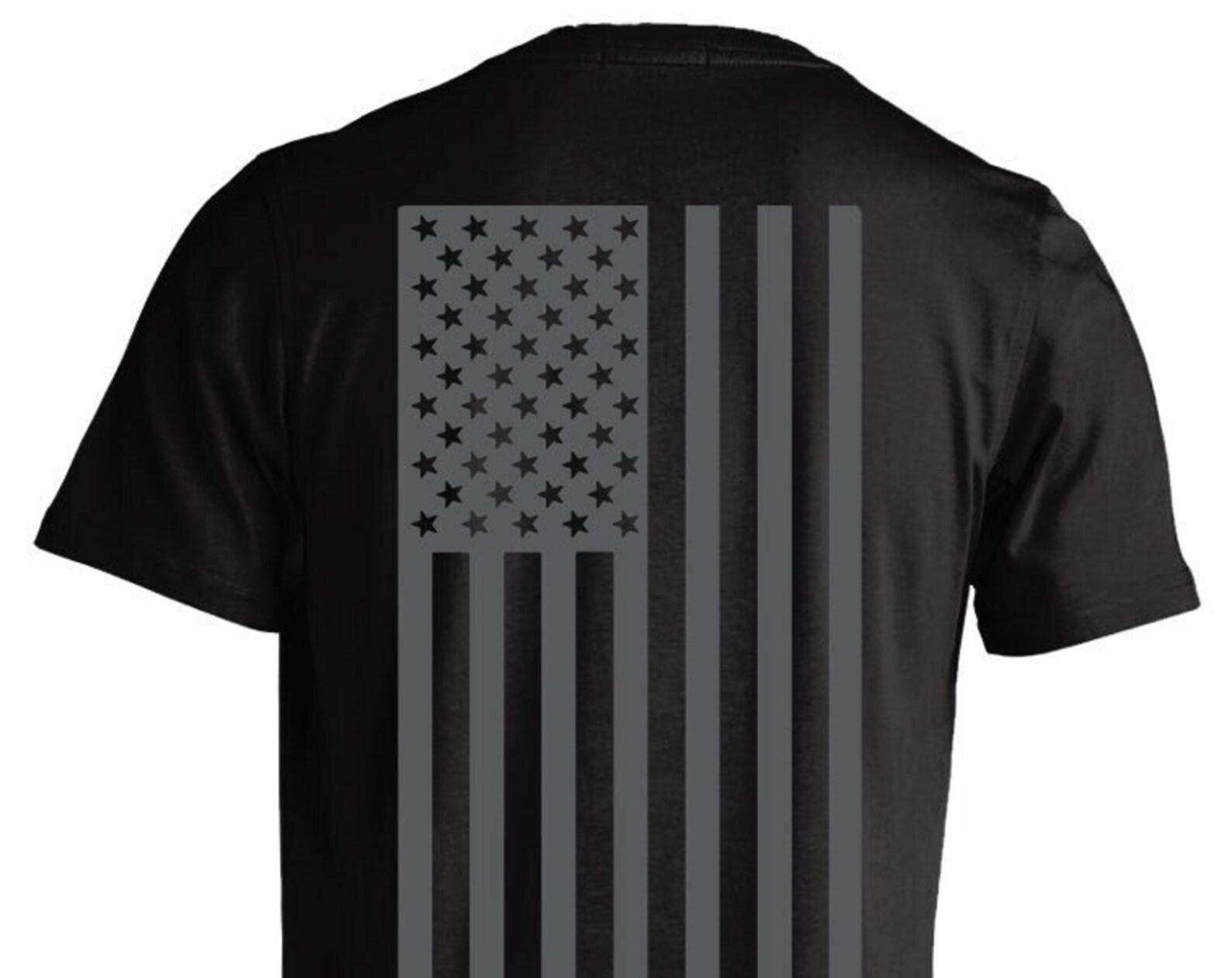Gray American Flag Patriotic T shirt XL