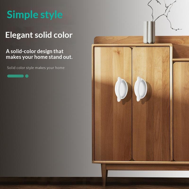 No Drill Anti Collision Cabinet Pull Handle Self Adhesive Sturdy Build for Bathroom Wardrobe Kitchen Drawer