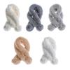 Rabbit Fur Shawl Windproof Faux Fur Plush Fur Ball Cross Scarf Neckerchief Plush Scarfs Warm Bib