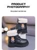 Versatile 2025 Autumn/Winter Cartoon Waterproof Leather Martin Boots for Toddlers - Boys & Girls