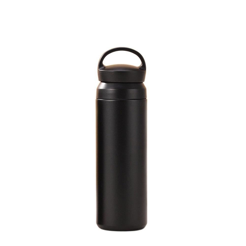 

Portable Thermal Cup 304 Stainless Steel Beverage Bottle Simple Vacuum Water Bottles Outdoor 500ml чорний