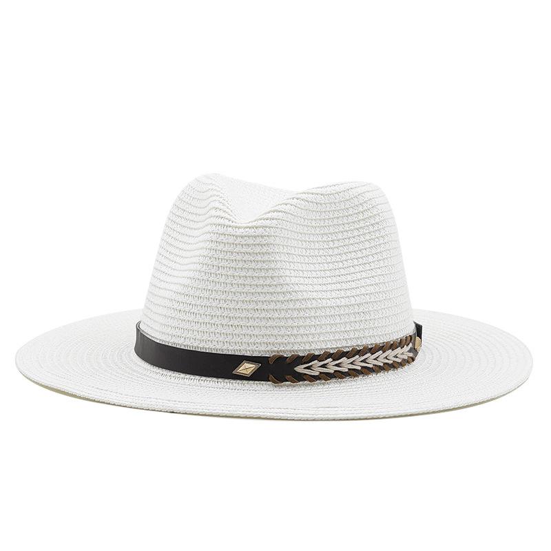 Spring and summer new men's and women's outdoor leisure straw hats, summer shading sun straw hats, British gentleman's top hats