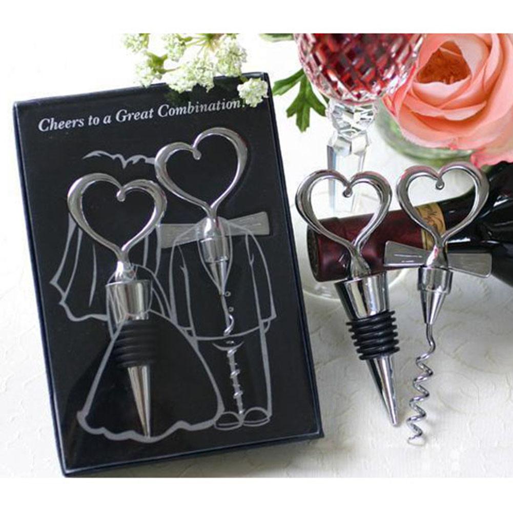 Love Heart Corkscrew Bottle Opener Set Stainless Steel Wine Bottle Stopper Red Wine Bottle Opener for Guests Bottle Opener