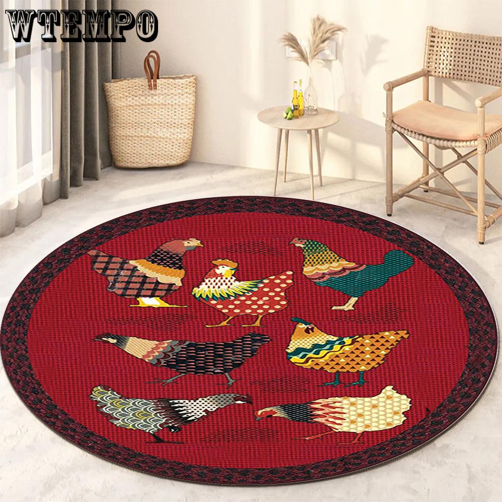 Round Living Room Carpet Thickening Bedroom Study Non-slip Floor Mats Office Circular Chair Rugs Machine Washable