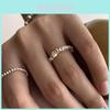 Unique Geometric Design Copper Ring With Pearl And Silver Elements For Stylish Women