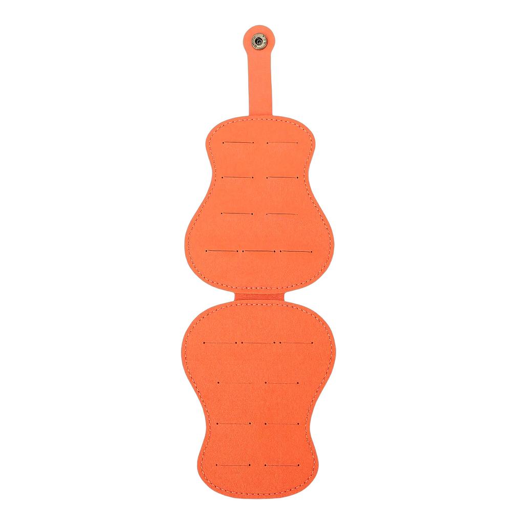 Guitar Shaped Guitar Pick Holder Stylish PU Leather Picks Storage Bag for Guitar Lovers 18 Slots