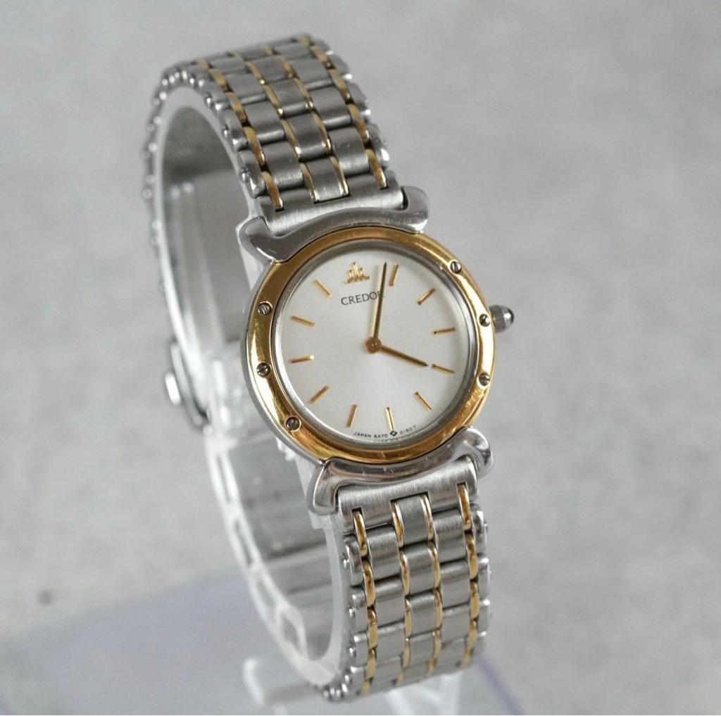 [USED] Credor 5A70-0040 Two-tone Bezel 18K Gold Quartz Working