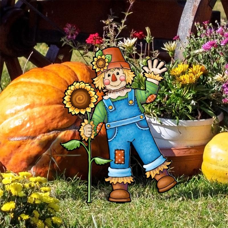 Eye Catching Ground Plug Party Garden Decorative Stakes Party Scene Thanksgiving Day Outdoor Floor Insert For Yard Lawn
