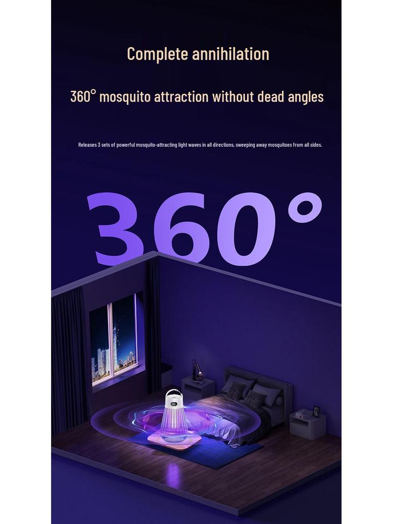 Portable Rechargeable 2-in-1 Mosquito Killer Lamp: Outdoor Electric Shock & Camping Light