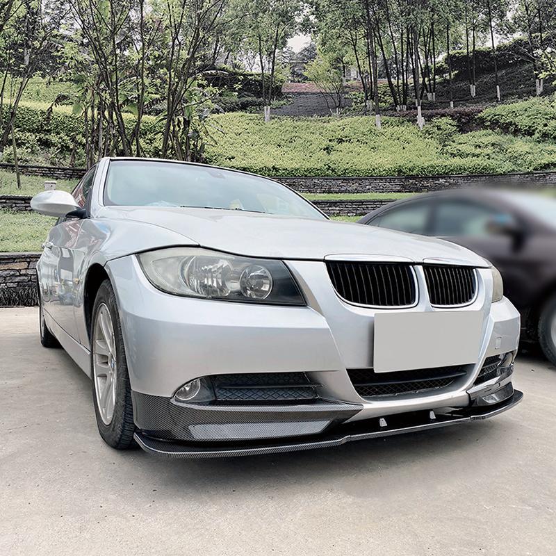 For BMW 3 Series E90 2005-2008 320i 325i MP Style High Quality ABS Car Front Lip Spoiler Body Kit Glossy Black Carbon Fiber Look