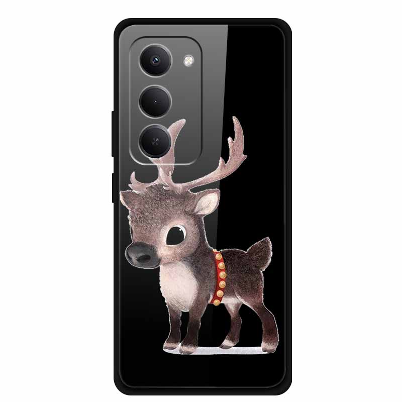 Glas-Rückseite für Xiaomi Redmi 15 4G Cartoon Niedlich Weicher Stoßfänger Harte Gehärtete Glas Hülle für Xiaomi Redmi 15 5G Hülle 6,9" Schale